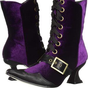 Woman's mid calf purple boot